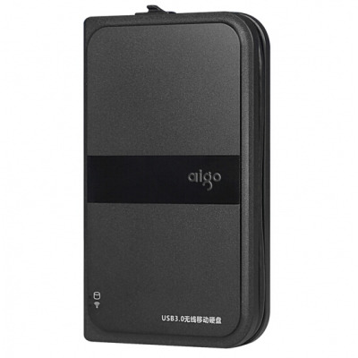 愛國者（aigo）500GB USB3.0 移動硬盤 HD816 黑色 多功能無線移動硬盤 機(jī)線一體